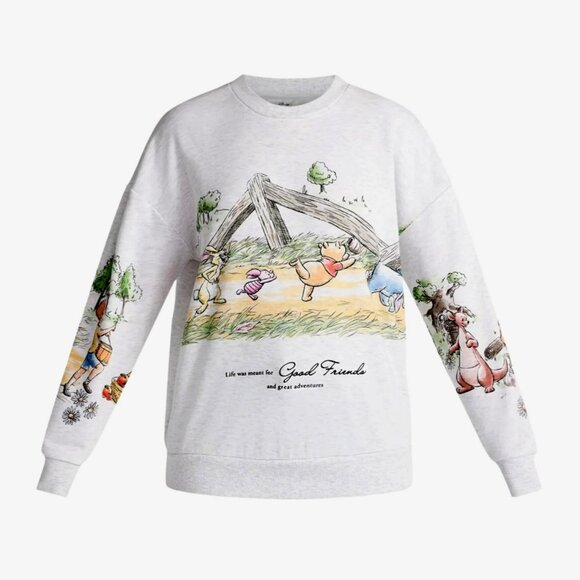 Disney Winnie The Pooh & Good Friends Graphic Sweatshirt Womens XL Gray - Picture 1 of 16